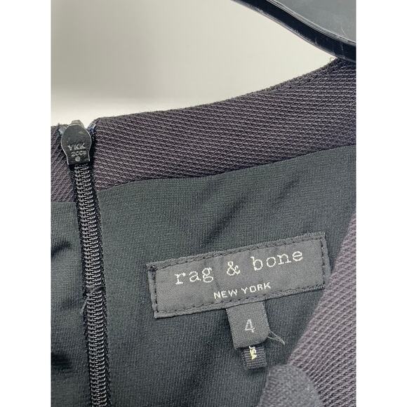 RAG & BONE Women's Black Crewneck Sleeveless A-Line Knee Length Dress SZ 4 - Picture 9 of 10